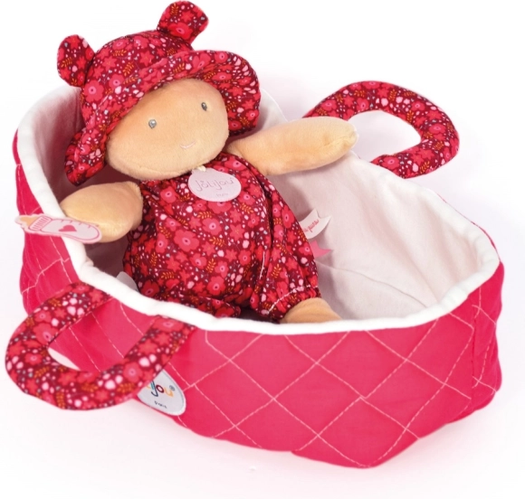 Doudou Jolijou lutka u ružičastoj prijenosnoj torbi 20 cm