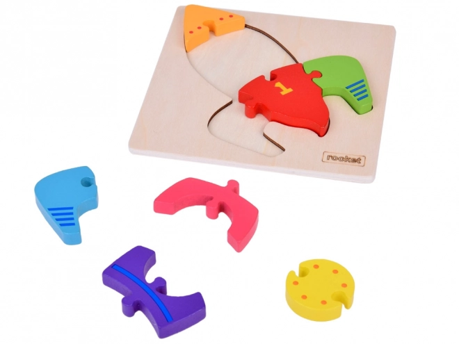 Drvene puzzle Montessori raketa