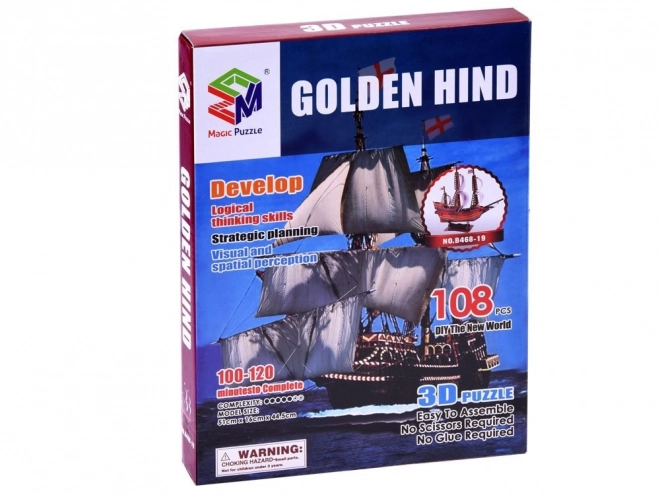 3D Puzzle brod Golden Hind