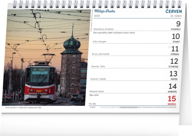 NOTIQUE Stolni kalendar Prag – Volim Prag 2025, 23,1 x 14,5 cm