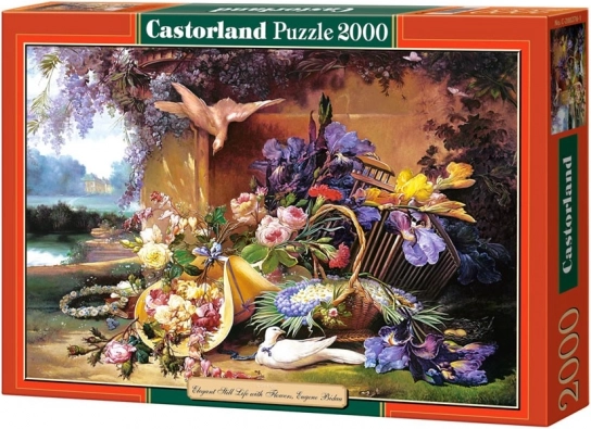 Puzzle od 2000 dijelova – Elegantna mrtva priroda s cvijećem, Eugene Bidau