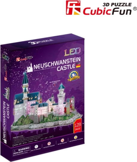 Svjetleća 3D slagalica dvorac Neuschwanstein 128 dijelova