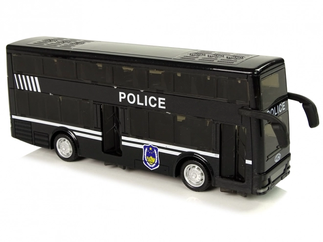 Policijski dvokatni crni autobus s pogonom na trenje