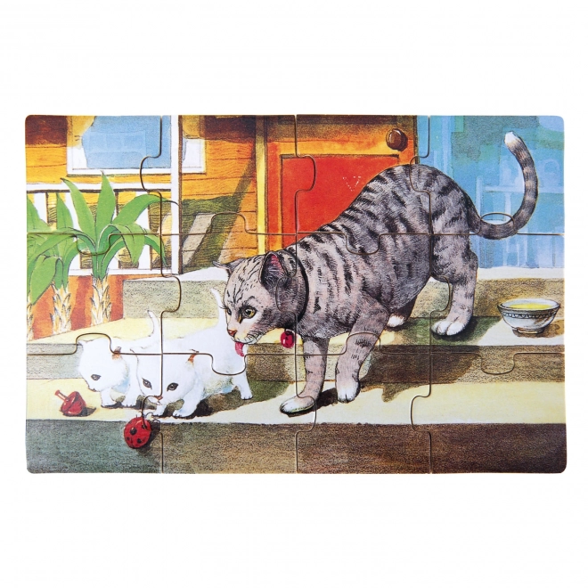 Drvene puzzle životinje u kutiji