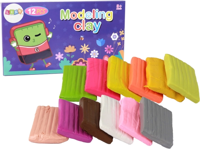 Plastelin 12 boja pastelne i jarke boje mix set