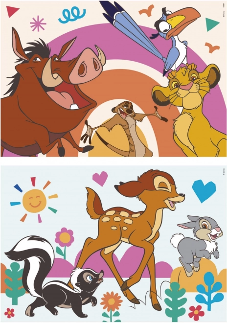 Drvene puzzle Kralj lavova i Bambi od Educa