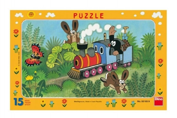 Puzzle ploča Krtica i lokomotiva 29,5x19cm 15 dijelova