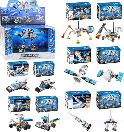 Konstrukcijski set Svemir 2u1 – rakete, antene i roboti (44–54 dijelova)