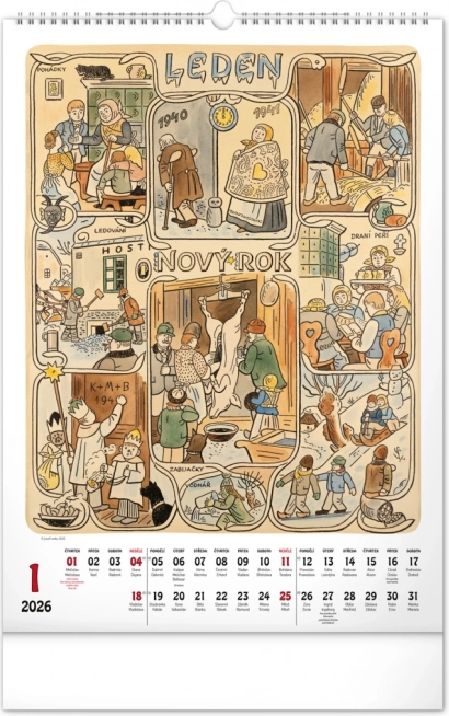 Zidni kalendar Josef Lada 2026