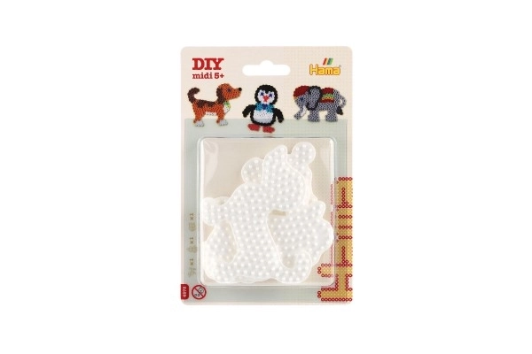 Podložak za peglačke perle Hama MIDI slon, pingvin, pas plastika 3 komada na karti 12x18x3cm