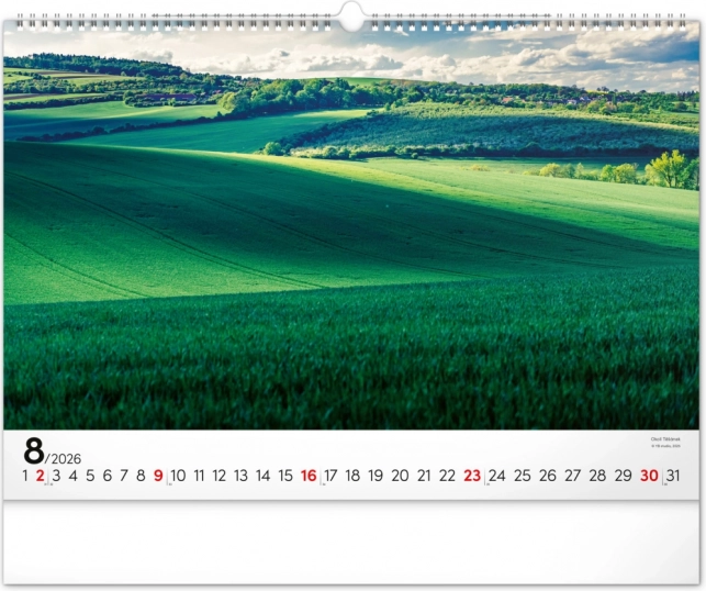 Zidni kalendar Panoramata Češke 2026