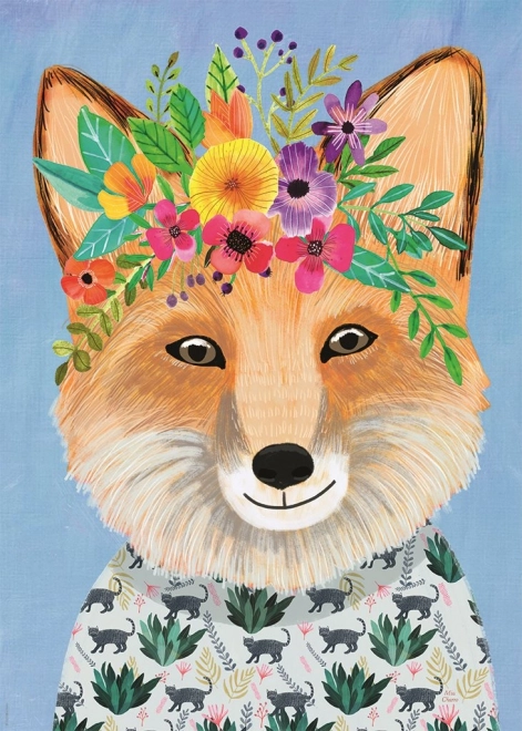 Puzzle HEYE Floral Friends: prijateljska lisica 1000 dijelova