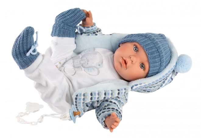 Llorens 42405 BABY ENZO - realistična lutka sa zvukovima i mekanim platnenim tijelom - 42 cm