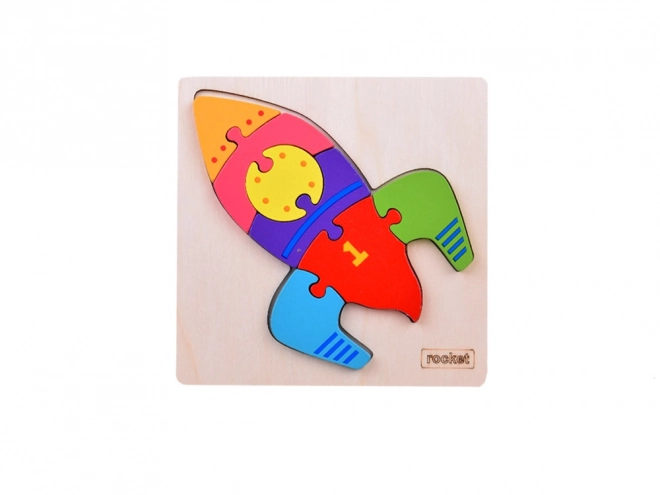 Drvene puzzle Montessori raketa