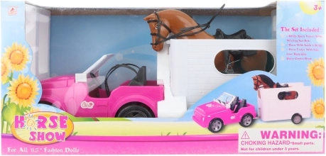 Auto za lutke s prikolicom i konjem