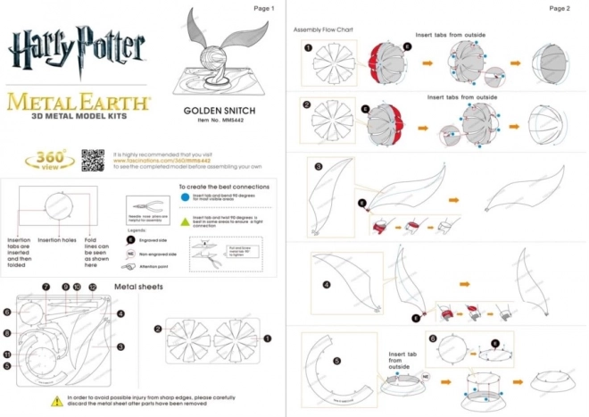 METAL EARTH 3D puzzle Harry Potter: Zlatna lopatica