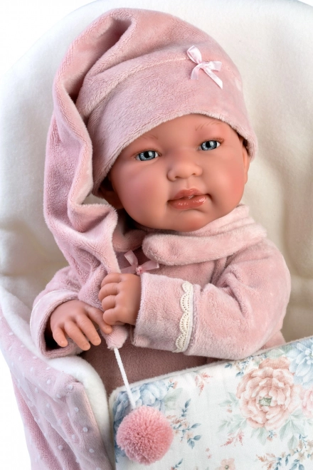 Llorens 84450 NEW BORN - realistična beba lutka sa zvukovima i mekim tkaninastim tijelom - 44 cm