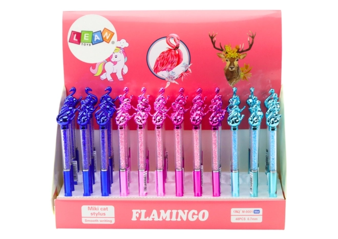Kugličasta olovka s plavim vrhom Flamingo Diamonds 0,7 mm Mix