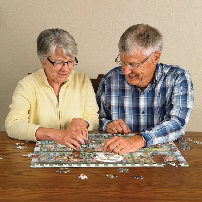 Puzzle Trgovina cvijećem i kaktusima, kolač, lako rukovanje, 275 dijelova