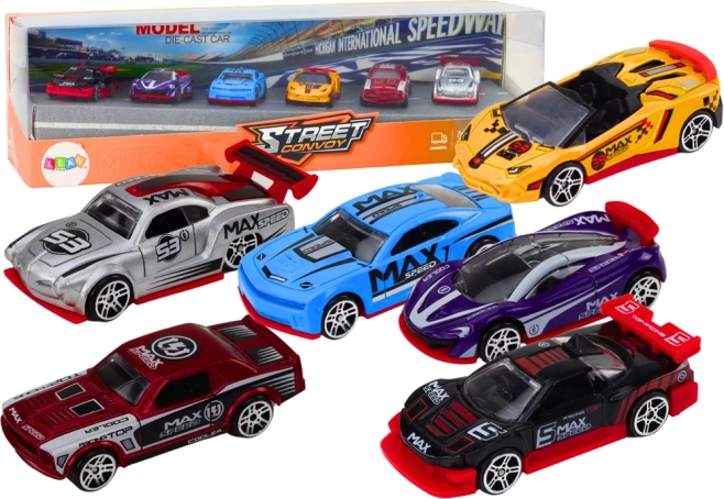 Set metalnih sportskih autića 1:64, mix 6 kom