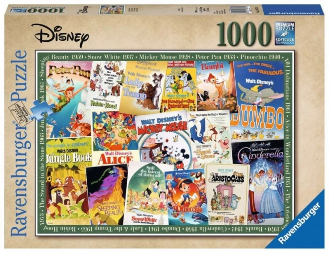 Puzzle Disney Vintage Filmski Plakati 1000 komada Ravensburger