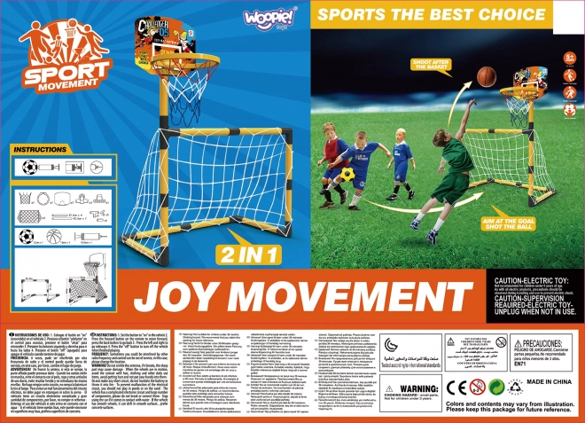 Woopie sportski set 2u1 košarka i nogometni gol