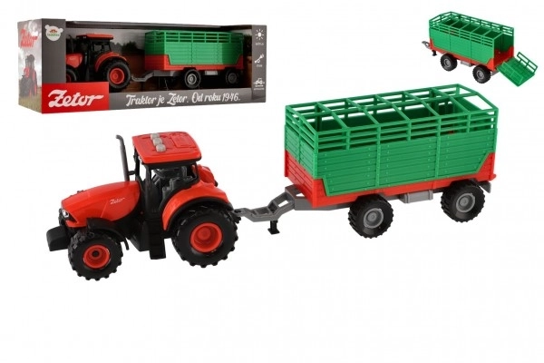 Traktor Zetor s prikolicom s svjetlosnim i zvučnim efektima - 36 cm