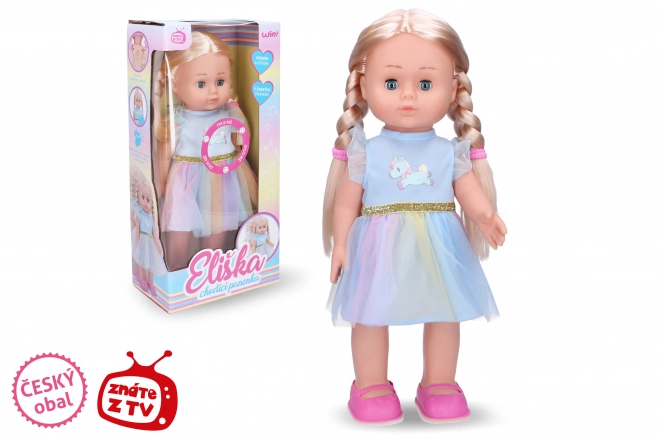 Elišku hodajuća lutka 41 cm plava haljina - češka ambalaža
