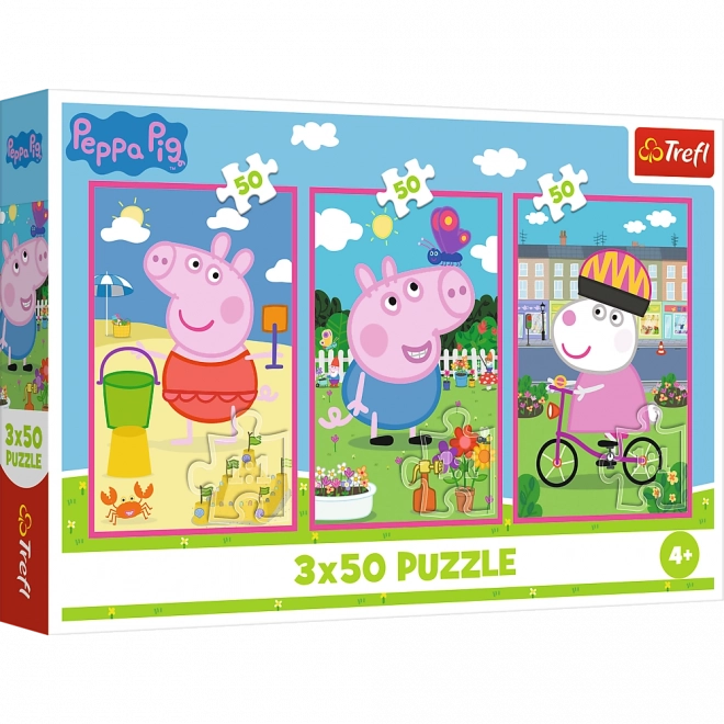 Puzzle 3x50 Peppa Pig - Snaga prijateljstva