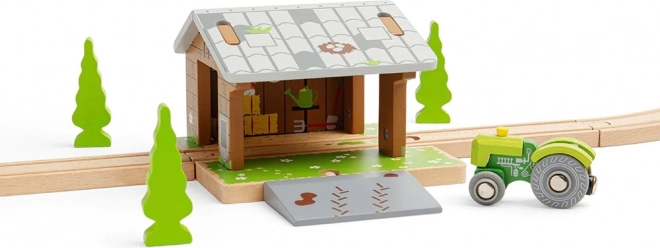 Bigjigs Rail drvena štala na tračnicama