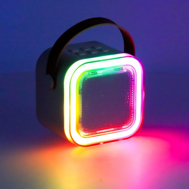 Karaoke set 2 mikrofona + prijenosni zvučnik BLUETOOTH USB LED ružičasta