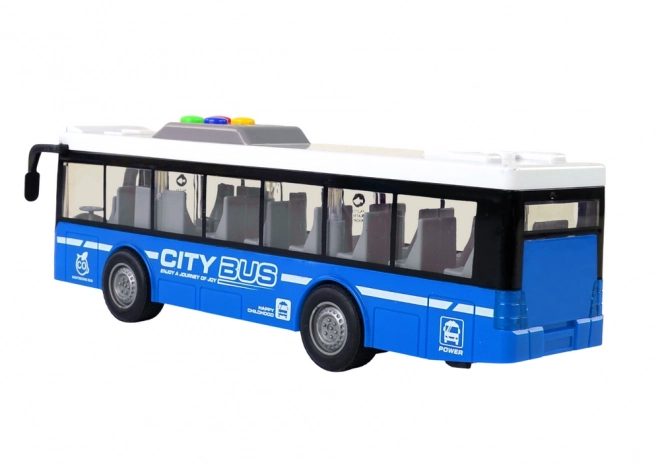 Interaktivni autobus na baterije sa svjetlima i zvukovima plavi 1:16