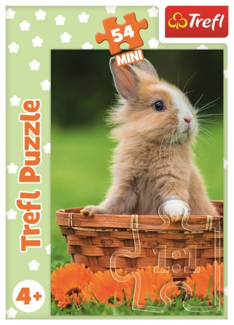 Trefl puzzle Slatke životinje: zečić u košari 54 dijelova