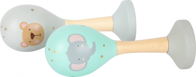 small foot Drvene rumba loptice set Pastel, 2 kom