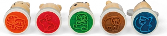 Drvena žigovi sa životinjama Bigjigs Toys