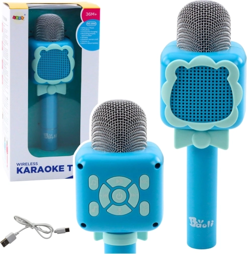 Bežični Bluetooth mikrofon Karaoke Snimanje Promjena glasa Plavi