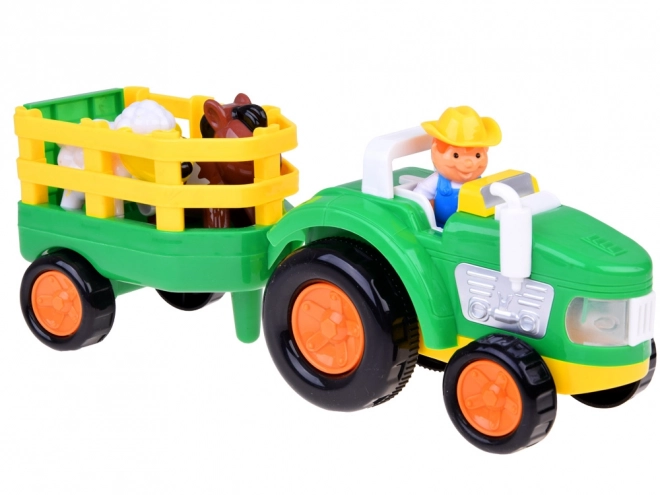 Farmerski traktor s prikolicom i životinjama zvuk + svjetlo ZA5390