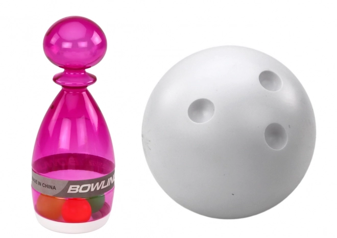 Bowling set od 6 prozirnih kegli u boji