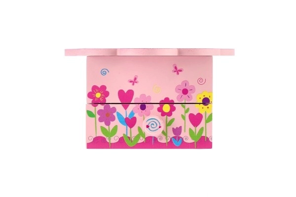 Ormarić za nakit Princess drvena glazbena cvjetna ladica 14,5x8x14,5cm