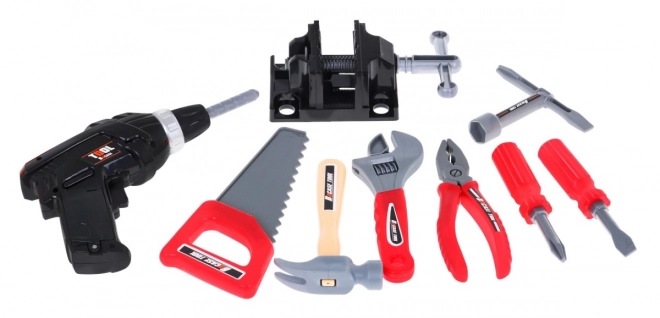 DIY set 3 u 1 za djecu 3+ Radionica 100 kom, Kofer + stol + oprema za gradnju