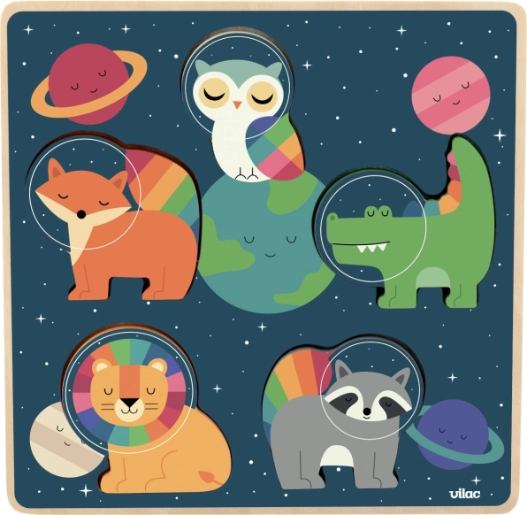 Vilac umetaljka puzzle Životinjski Astronauti