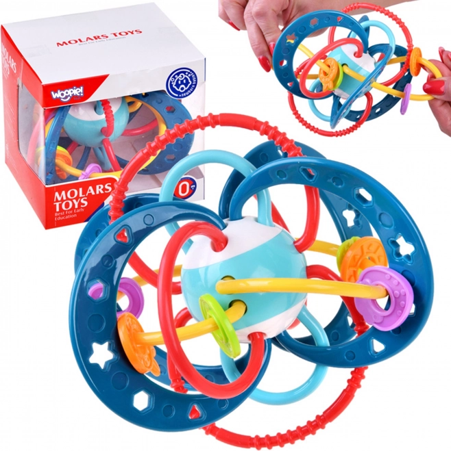 Woopie baby senzorna igračka 2u1 grickalica i zvečkica montessori