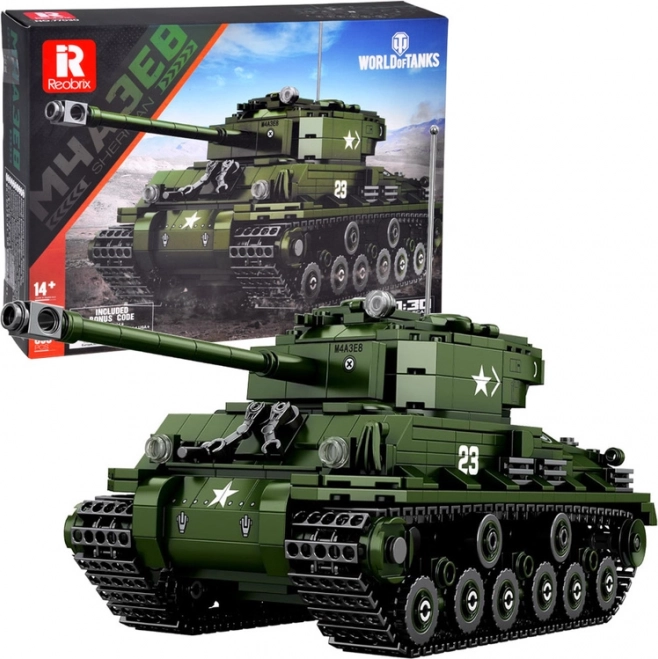 Reobrix građevni set tenk SHERMAN M4A3E8 – licencirani WORLD OF TANKS, 836 dijelova