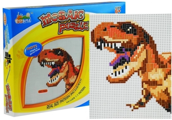 Velika mozaika s raznobojnim kopčama s dinosaurima
