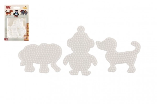 Podložak za peglačke perle Hama MIDI slon, pingvin, pas plastika 3 komada na karti 12x18x3cm