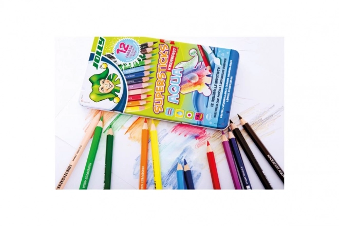 Pastelne bojice Supersticks Aqua 12 boja u metalnoj kutiji