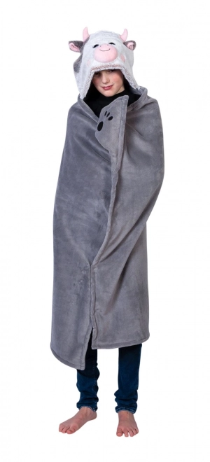 Topla deka s kapuljačom Kravičica od Cozy Noxxiez