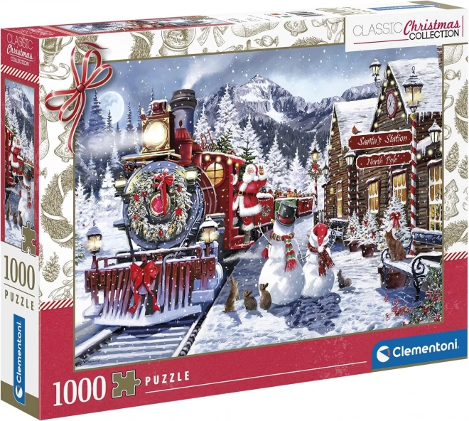 Clementoni Puzzle Božićna kolekcija: Željeznički kolodvor 500 dijelova