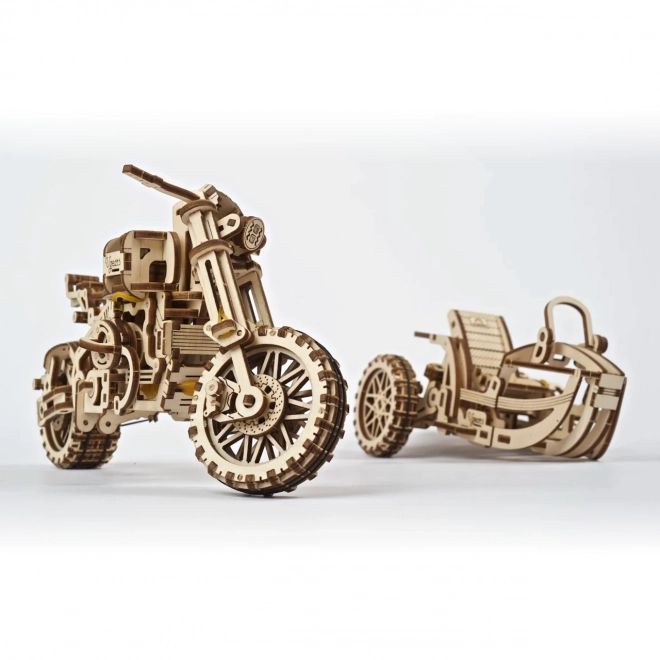 Ugears 3D slagalica Motocikl s prikolicom 380 dijelova