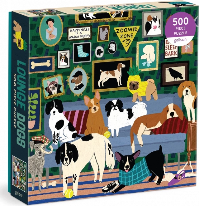 Kvadratne puzzle Psi u salonu 500 dijelova